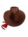 Sombrero de vaquero infantil marrón oscuro para niños para carnaval, halloween, fiestas y celebraciones. 12 x 31 x 34 cm
