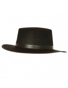 Sombrero cordobés color negro para jóvenes y adultos para carnaval, halloween, fiestas y celebraciones. 9 x 34,5 x 37 cm