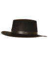 Sombrero cordobés color negro para jóvenes y adultos para carnaval, halloween, fiestas y celebraciones. 9 x 34,5 x 37 cm