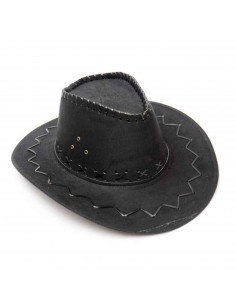 Sombrero de vaquero color negro para jóvenes y adultos para carnaval, halloween, fiestas y celebraciones. 13 x 33,5 x 37 cm