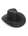 Sombrero de vaquero color negro para jóvenes y adultos para carnaval, halloween, fiestas y celebraciones. 13 x 33,5 x 37 cm