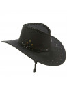 Sombrero de vaquero color negro para jóvenes y adultos para carnaval, halloween, fiestas y celebraciones. 13 x 33,5 x 37 cm