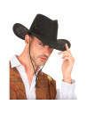 Sombrero de vaquero color negro para jóvenes y adultos para carnaval, halloween, fiestas y celebraciones. 13 x 33,5 x 37 cm