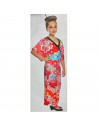 Disfraz de geisha infantil, fibra sintética, vestido y cinturón, diseño tradicional, carnaval, halloween, cosplay, fiestas, niña