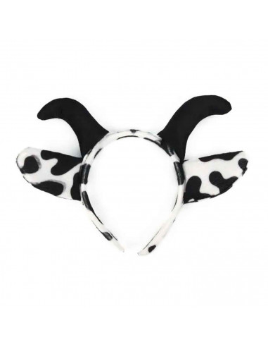 Set 2 piezas de disfraz de vaca de color blanco y negro, complemento para carnaval, halloween y celebraciones. Tamaño orejas: 18