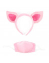 Set 2 piezas de disfraz de cerdito de color rosado, complemento para carnaval, halloween y celebraciones. Tamaño orejas: 17 x 24