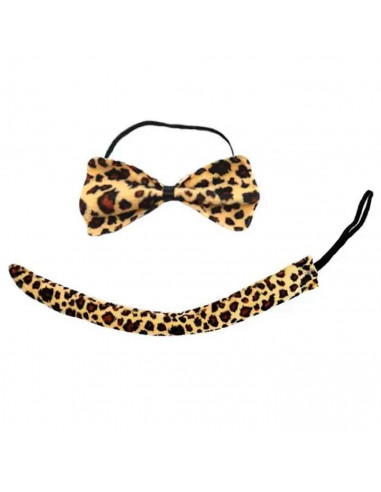 Set 3 piezas de disfraz de leopardo, complemento para carnaval, halloween y celebraciones. Tamaño orejas: 17 x 20 x 2 cm