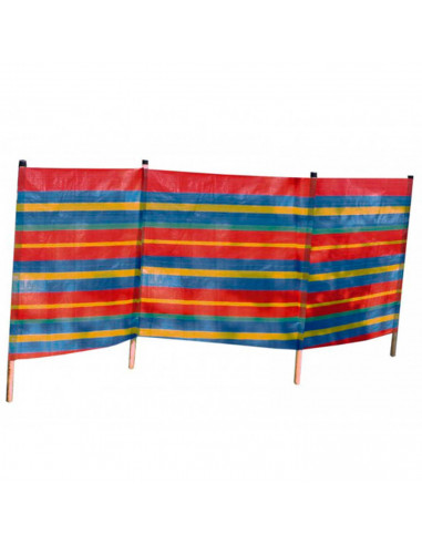 Tradineur - Paravientos para playa 300 x 120 cm. Protector de viento de rafia 3 paneles, playa, acampada, camping y jardín