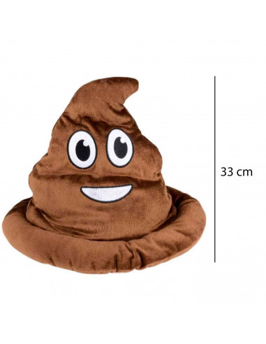 Sombrero de caca sonriente color marrón para jóvenes y adultos para carnaval, halloween, fiestas y celebraciones. 33 x 34 x 9 cm