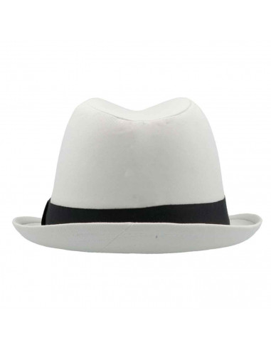 sombrero fedora de color blanco para jóvenes y adultos para carnaval, halloween, fiestas y celebraciones. 15 x 23 x 28 cm