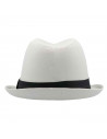 sombrero fedora de color blanco para jóvenes y adultos para carnaval, halloween, fiestas y celebraciones. 15 x 23 x 28 cm