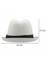 sombrero fedora de color blanco para jóvenes y adultos para carnaval, halloween, fiestas y celebraciones. 15 x 23 x 28 cm