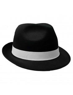sombrero fedora de color negro para jóvenes y adultos para carnaval, halloween, fiestas y celebraciones. 15 x 23 x 28 cm