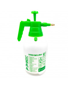 Botella pulverizar, sulfatar, 2 L. Bomba de presión/vaporización con pulverizador, boquilla de latón ajustable, jardinería, rieg