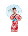 Disfraz de geisha de niña, fibra sintética, vestido y cinturón, diseño tradicional, carnaval, halloween, cosplay, fiestas, infan