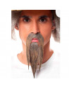 Bigote y barba gris para jóvenes y adultos, complemetos de disfraces para carnaval, halloween u otras celebraciones. 16 x 8,5 cm