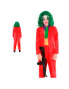 Disfraz mad clown infantil, payaso loco, fibra sintética, incluye chaqueta, pantalón y corbata, carnaval, halloween, cosplay, ni