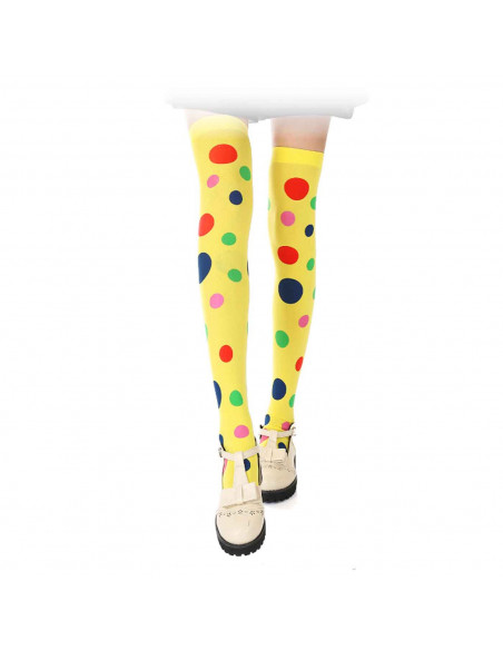 Medias de payaso amarillas para jóvenes y adultos, complemetos de disfraces para carnaval, halloween u otras celebraciones. 165/ Medias de payaso amarillas para jóvenes y adultos, complemetos de disfraces para carnaval, halloween u otras celebraciones. 165/