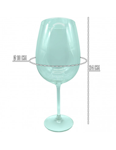 Set de 6 copas de vino 73 cl XXL. Pack, juego copas de cristal, borde fino, tallo largo para una degustación ideal en casa, rest