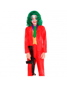 Disfraz de mad clown de niño, payaso loco, fibra sintética, incluye chaqueta, pantalón y corbata, carnaval, halloween, cosplay,
