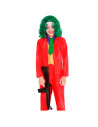 Disfraz de mad clown de niño, payaso loco, fibra sintética, incluye chaqueta, pantalón y corbata, carnaval, halloween, cosplay,
