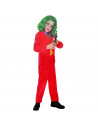 Disfraz de mad clown de niño, payaso loco, fibra sintética, incluye chaqueta, pantalón y corbata, carnaval, halloween, cosplay,
