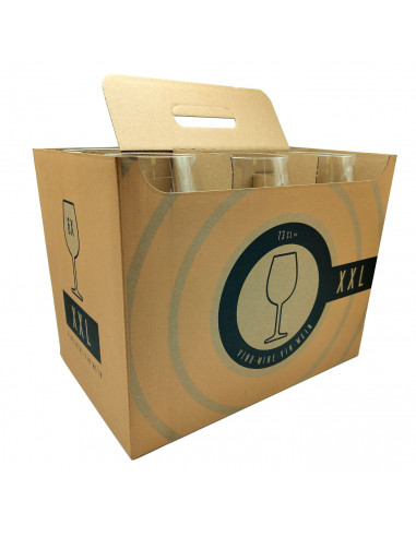 Set de 6 copas de vino 73 cl XXL. Pack, juego copas de cristal, borde fino, tallo largo para una degustación ideal en casa, rest