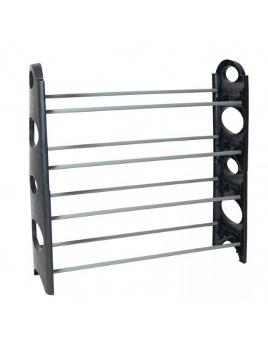 Zapatero de plástico resistente, 4 niveles, estantería, mueble multiuso, soporte para zapatos, recibidor, pasillo, dormitorio, 6