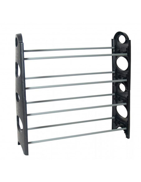 Zapatero de plástico resistente, 4 niveles, estantería, mueble multiuso, soporte para zapatos, recibidor, pasillo, dormitorio, 6