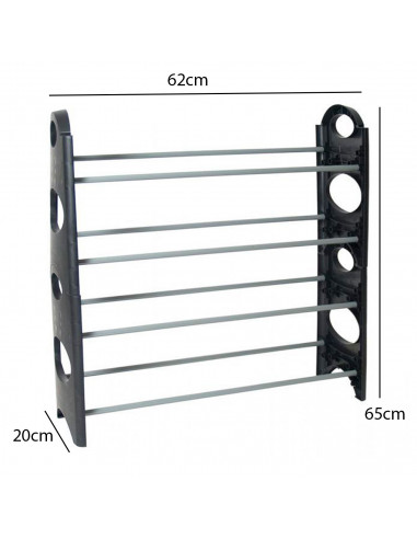 Zapatero de plástico resistente, 4 niveles, estantería, mueble multiuso, soporte para zapatos, recibidor, pasillo, dormitorio, 6