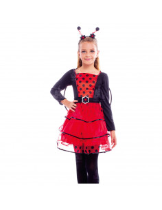 Disfraz de mariquita infantil, fibra sintética, incluye vestido, diadema y alas, carnaval, halloween, cosplay, fiestas, niñas (3