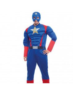 Disfraz de Star Héroe, fibra sintética, incluye mono y mascará, accesorios no incluidos, carnaval halloween, adulto, talla S