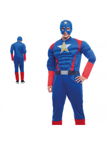 Disfraz de Star Héroe, fibra sintética, incluye mono y mascará, accesorios no incluidos, carnaval halloween, adulto, talla S