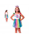 Disfraz de unicornio infantil, fibra sintética, incluye vestido y diadema, carnaval, halloween, cosplay, fiestas, niñas (3-4 año