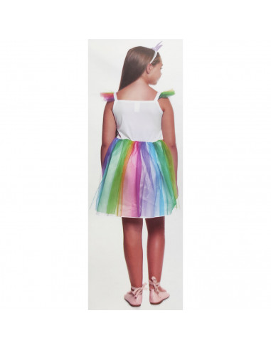 Disfraz de unicornio infantil, fibra sintética, incluye vestido y diadema, carnaval, halloween, cosplay, fiestas, niñas (3-4 año