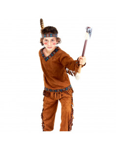 Disfraz de indio infantil, fibra sintética, incluye camiseta, pantalón y cinta, carnaval, halloween, cosplay, fiestas, niños (3-