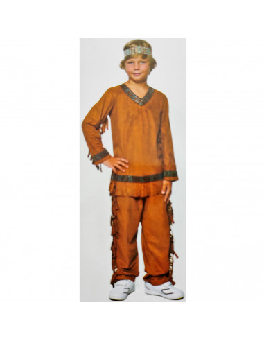 Disfraz de indio infantil, fibra sintética, incluye camiseta, pantalón y cinta, carnaval, halloween, cosplay, fiestas, niños (3-