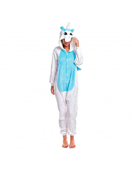 Disfraz, pijama unicornio, fibra sintética, incluye mono con capucha, carnaval, halloween, cosplay, fiestas, adulto unisex, blan Disfraz, pijama unicornio, fibra sintética, incluye mono con capucha, carnaval, halloween, cosplay, fiestas, adulto unisex, blan