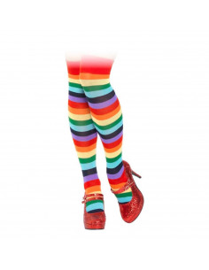 Medias multicolor para jóvenes y adultos, complemetos de disfraces para carnaval, halloween u otras celebraciones. 165/180 cm