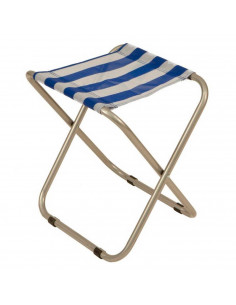 Taburete plegable camping portátil 40 x 32,5 x 38,5 cm. Silla, banqueta compacta de hierro y poliéster para playa, acampada, pes