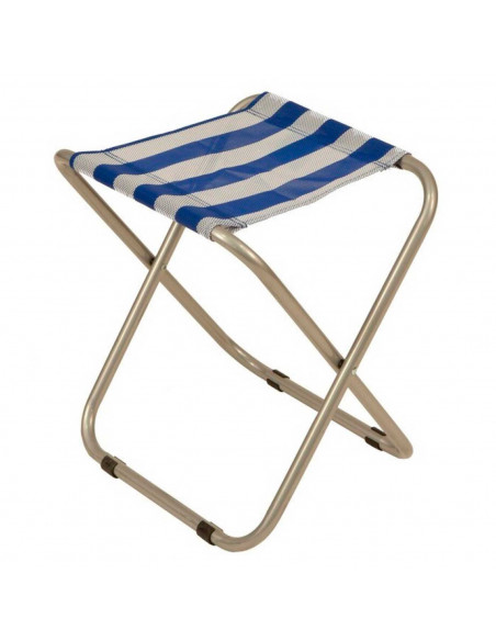 Taburete plegable camping portátil 40 x 32,5 x 38,5 cm. Silla, banqueta compacta de hierro y poliéster para playa, acampada, pes