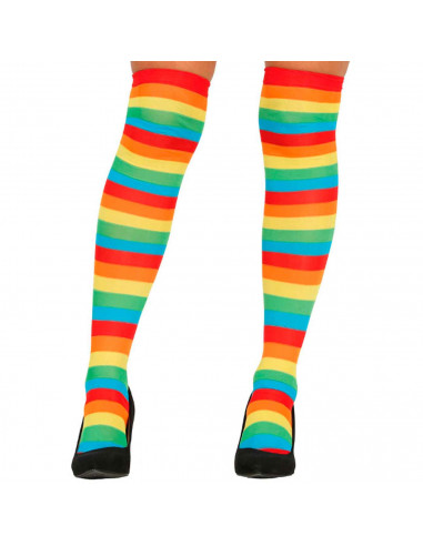 Medias multicolor para jóvenes y adultos, complemetos de disfraces para carnaval, halloween u otras celebraciones. 165/180 cm