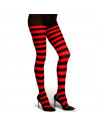 Medias rojas con rayas negras para jóvenes y adultos, complemetos de disfraces para carnaval, halloween u otras celebraciones. 1