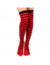 Medias rojas con rayas negras para jóvenes y adultos, complemetos de disfraces para carnaval, halloween u otras celebraciones. 1