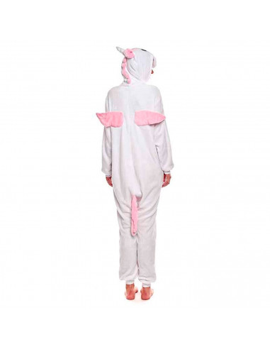 Tradineur - Disfraz de unicornio, pijama, fibra sintética, incluye mono con capucha, carnaval, Halloween, cosplay, fiestas, adul