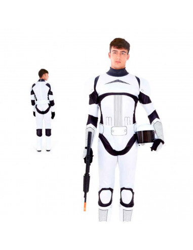 Disfraz soldado imperial, fibra sintética, incluye mono y mascará, accesorios no incluidos, carnaval halloween, adulto, talla S