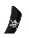 Corneta pirata negra con banda roja para jóvenes y adulto, complementos para carnaval, halloween y celebraciones. 11 x 7 x 27 cm