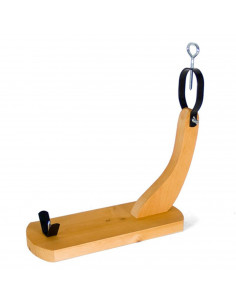 Soporte jamonero de madera modelo Góndola 39 x 40 x 16 cm. Soporte para pata y paleta de jamón serrano e ibérico con agarres met