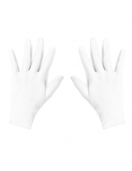 Guantes cortos para disfraz, 100% poliéster, accesorio de carnaval, halloween, cosplay, fiestas, cumpleaños (Blanco, adulto, tal Guantes cortos para disfraz, 100% poliéster, accesorio de carnaval, halloween, cosplay, fiestas, cumpleaños (Blanco, adulto, tal