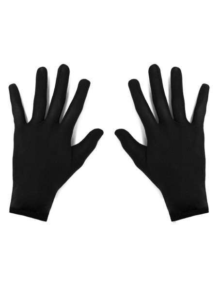 Guantes cortos de disfraz, 100% poliéster, accesorio de carnaval, halloween, cosplay, fiestas, cumpleaños (Negro, adulto, talla Guantes cortos de disfraz, 100% poliéster, accesorio de carnaval, halloween, cosplay, fiestas, cumpleaños (Negro, adulto, talla